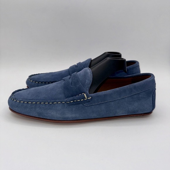 Allen Edmonds Super Sport Penny Loafer Men\'s Size 8 Denim Blue Suede